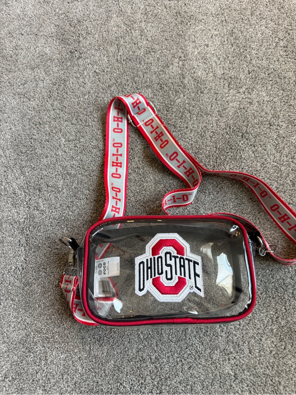 Ohio State Clear Crossbody Bag - Red/White